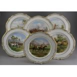 A group of twentieth century Spode Bone China hunting design plates after Herring, c.1980s. Each
