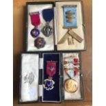 Masonic Interest, a collection of boxed and unboxed Masonic silver, silver gilt and enamel