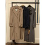 3 Trench Coats Raincoats. All samples are new and size 12. One is camel coloured, one is navy and