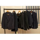 A Black wool Daks jacket, fully lined, a 3/4 Navy wool cashmere coat size 12. A 100% fine wool