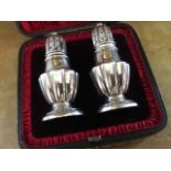 A cased pair of late Victorian silver presentation condiments, Birmingham 1888