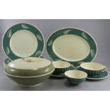 A mixed group of early twentieth century art deco period Susie Cooper feather pattern wares, c.