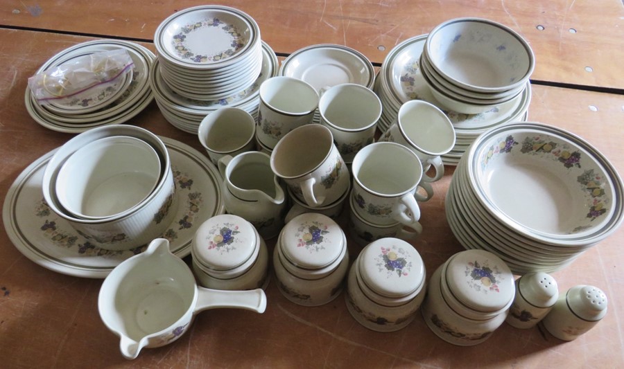 A twentieth century Royal Doulton Harvest Garland pattern extensive tea and dinner ware service.