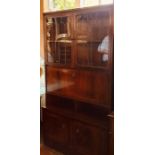 A 20th Century mahogany fall front bureau bookcase. 181cm H x 102cm W x 37cm D