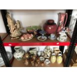 Assorted mixed ceramics, to include a Carltonware ginger jar, cruet, Japanese gilt coffee set,