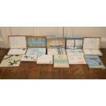 A collection of boxed pillow cases, tablecloths, napkins and towel etc., given as wedding