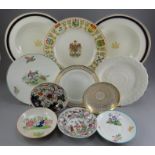 A mixed group of nineteenth and twentieth century ceramics. To include: a Coalport gilded saucer,