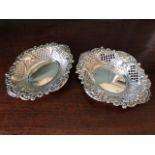 A pair of Elizabeth II pressed silver bon bon dishes, Birmingham 1967, approximate weight all in 174