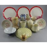 A group of early twentieth century art deco period wares and other pieces, c. 1910-30. Comprising