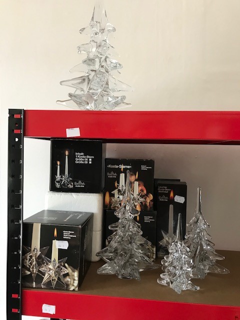 Boxed/unboxed Rosenthal Studio-Line Kosta Sterne Christmas candle holders and four Marclin Crystal