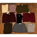 A parcel of sweaters, jumpers and cardigans made by Daks (samples), in green, burgundy, black,