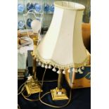 A 20th Century Valsan brass lamp; another similar (2)