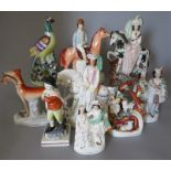 A collection of nineteenth century Staffordshire figures, c. 1820-60. To include: three figures with