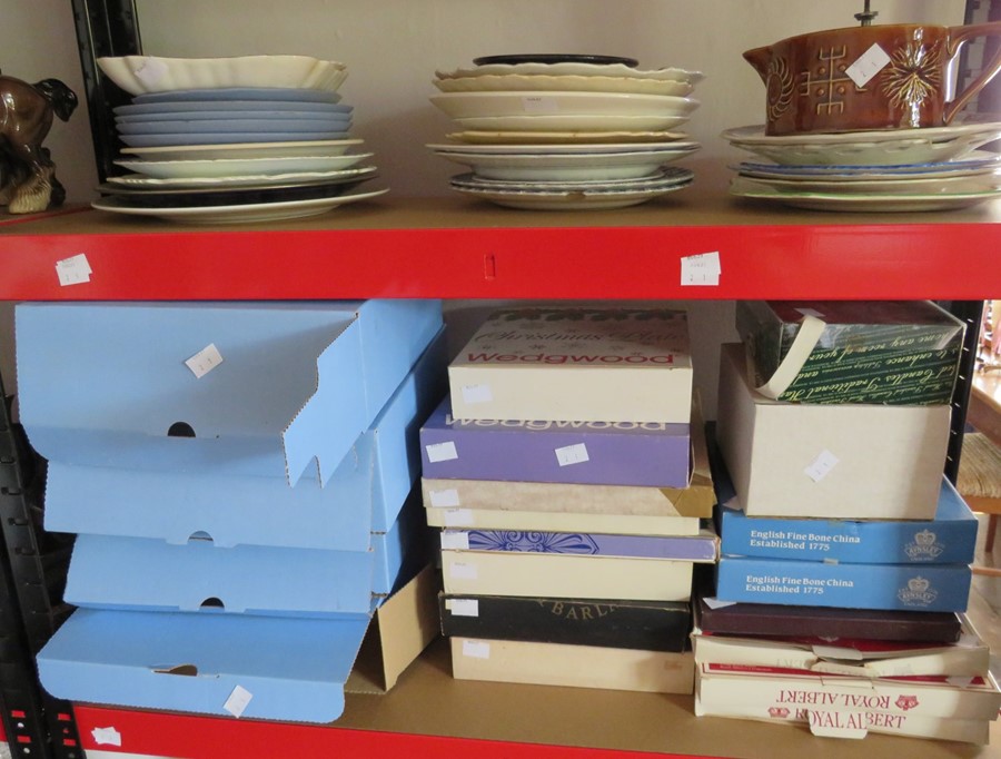 A large and assorted quantity of collectors and other domestic plates, some boxed, Wedgwood,