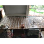 Assorted clear cut glass drinking glasses (large parcel)