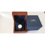 A Rotary Elite wristwatch, 9ct gold with leather strap, in original presentation box, with 2012