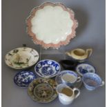 A collection of nineteenth century ceramics, c. 1820-60. To include: A Wedgwood creamware dessert
