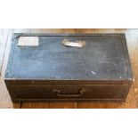 A vintage Royal Engineers military trunk, marked '337456 J. A. Wernick, R.E.', width 74cm