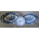A collection of early nineteenth century blue and white transfer-printed wares, c. 1820. To include: