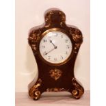 A late 19th Century balloon bracket timepiece, with pressed gilt metal scroll mounts