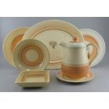 A group of early twentieth century art deco period Grays Pottery wares, c. 1910-30. Comprising of: a