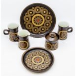 Denby Arabesque coffee service. No coffee pot.