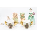 A collection of Royal Doulton inlcuding; Happy Birthday figure, in box, CDC boxed, Ballerina, pair