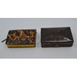 A tortoiseshell prayer book and tortoiseshell rectangular box