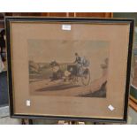 Two late 18th Century battle prints of soldiers fighting, framed along with two 19th Century