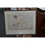Eight Vanity Fair Spy prints of cricketers, including 'the Croucher', 'Hamshire', 'Bobby', '
