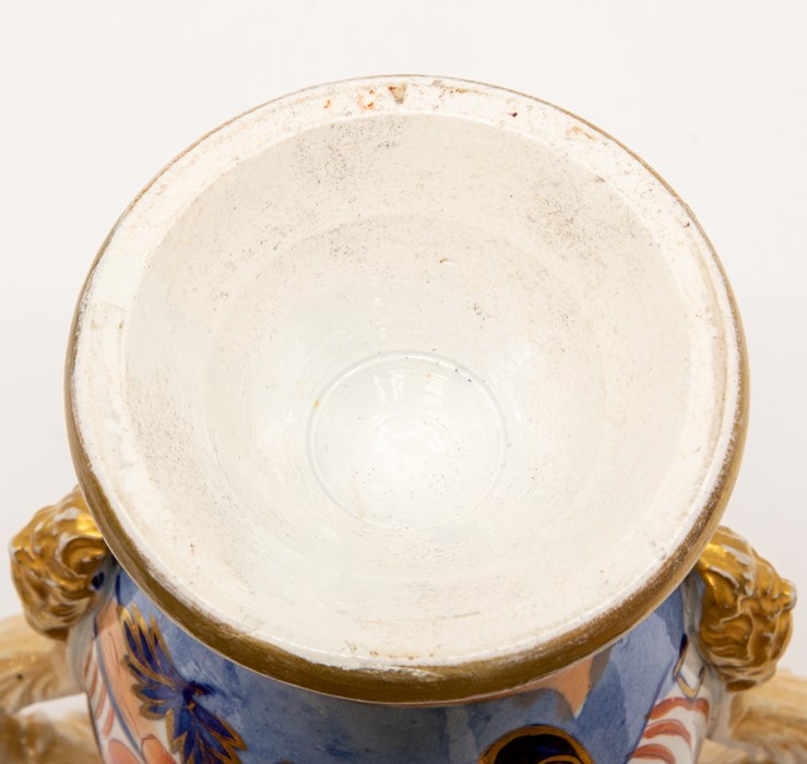 A Mason's Ironstone pot pourri vase and cover, circa 1820, of baluster form with twin scroll and - Image 2 of 2