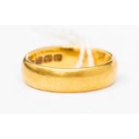 A 22ct gold wedding band, 4mm wide, court section, size L1/2, weight approx. 7gms