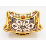 Royal Crown Derby lozenge shaped Imari 1128 fruit bowl, second quality