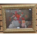 Arthur C Sprules (20thy Century) Still life of vase of flowers oil on board, 34 x 45cm signed