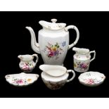 Royal Crown Derby: collection of Derby Posie pattern tea wares and pin dishes.