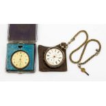 Two silver pocket watches including one by G Aaronso, Manchester with pouch. (2)