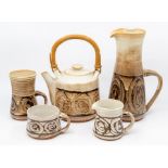 Studio pottery. A studio pottery tea and coffee service.