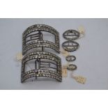 Georgian fashion/textiles interest- three pairs of Georgian shoe buckles including a pair of