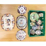 A collection of assorted Masons ceramics, including teapot, three jugs, two meat plates, large