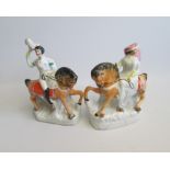 A Rare Pair of Staffordshire Figure of Queen Victoria and Prince Albert on Horseback Date: circa