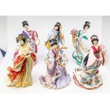 Six Danbury Mint figures to include Iris Princess, The Plum Blossom Princess, Jade Empress, The Rose