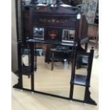 An Edwardian mahogany overmantle mirror, with inlaid decoration