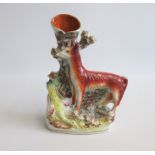 A Staffordshire Fox and Goose Spill Holder  Date: circa 1860 Size: 17cm diameter, 21.5cm high