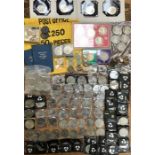 Large commemorative crown collection with other coins including 2 x Isle of Man 1979 Crown set (