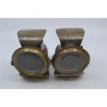 A pair of Lucas Ltd silver King of Birmingham car lights, early 20th Century with suspension action