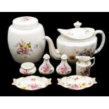 A Royal Crown Derby Posies tea and dinner ware collection including teapot, coffee pot, teacups