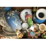 A collection of early 20th Century ceramics, including tea and dinner wares, figures, pressed glass,