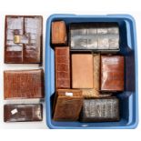 An assembled collection of vintage leather and crocodile boxes, early to mid 20th Century, including