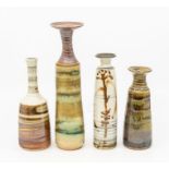 Mary Rich, Studio pottery. Four small bottle vases.