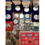 A collection of mid 20th Century and later British coins, including various Royal Commemorative
